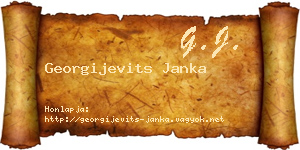 Georgijevits Janka névjegykártya
